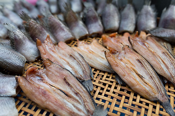 Image showing Dried fish in wet market