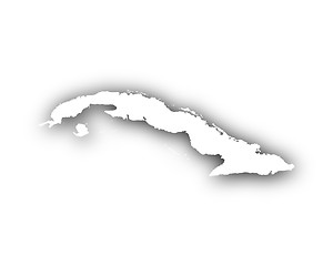 Image showing Map of Cuba with shadow