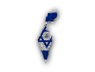 Image showing Map and flag of Israel on poppy seeds