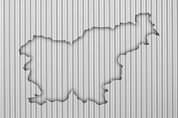 Image showing Map of Slovenia on corrugated iron