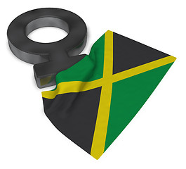 Image showing venus symbol and flag of jamaica - 3d rendering