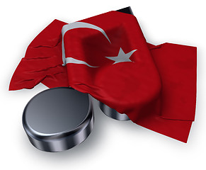 Image showing music note symbol symbol and flag of turkey - 3d rendering