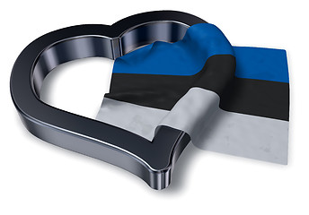 Image showing flag of estonia and heart symbol - 3d rendering