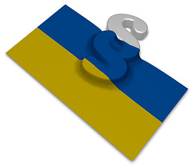 Image showing paragraph symbol and flag of the ukraine - 3d rendering