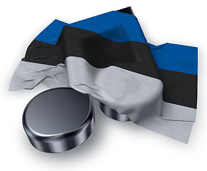 Image showing music note symbol and estonian flag - 3d rendering