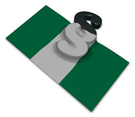 Image showing flag of nigeria and paragraph symbol - 3d illustration