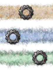 Image showing gear wheel banner background - 3d rendering