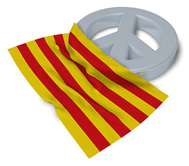 Image showing peace symbol and flag of catalonia - 3d rendering