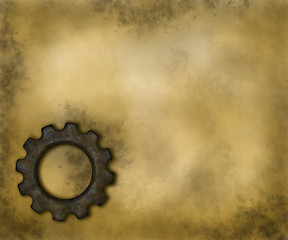 Image showing gear wheel banner background - 3d rendering