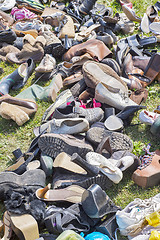 Image showing pile of old shoes