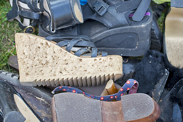 Image showing pile of old shoes