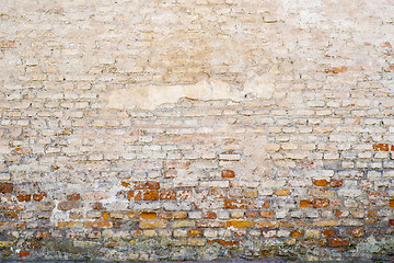 Image showing abandoned grunge cracked brick stucco wall background