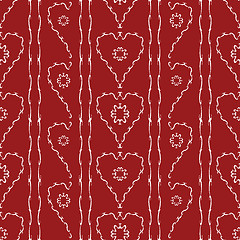 Image showing Flowers in hearts seamless pattern