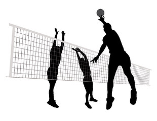 Image showing Men playing volleyball