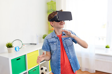 Image showing boy in virtual reality headset or 3d glasses