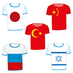 Image showing Set from t-shirts with flag