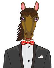 Image showing Horse in suit