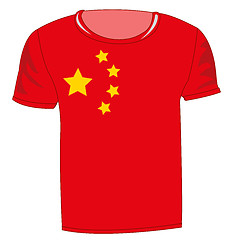 Image showing Flag of the country china on t-shirt