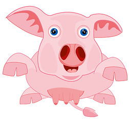 Image showing Drawing piglet on white background