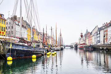 Image showing Nyhavn canal, Copenhagen, Denmark