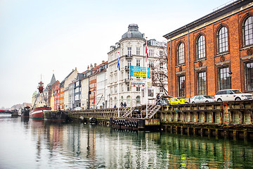 Image showing Nyhavn canal, Copenhagen, Denmark