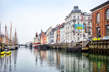 Image showing Nyhavn canal, Copenhagen, Denmark