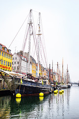 Image showing Nyhavn canal, Copenhagen, Denmark