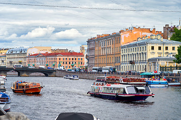 Image showing Fontanka river. Saint-Petersburg , Belinsky Bridge, 