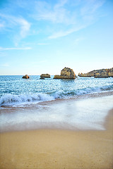 Image showing Wiew of Algarve beach and Atlantic Ocean