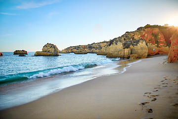 Image showing Wiew of Algarve beach and Atlantic Ocean