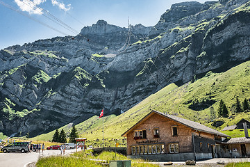 Image showing Swiss  Cheese Factory At Saentis mountain
