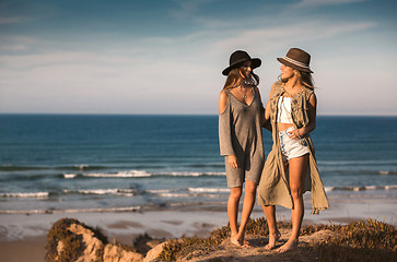 Image showing Beautiful girls on the beach