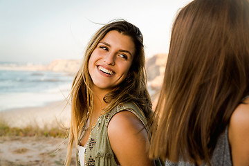 Image showing Girls near the beach