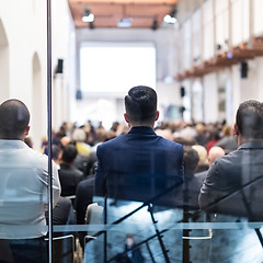 Image showing Audience in the lecture hall at business meeting.