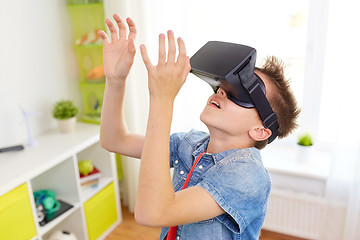 Image showing boy in virtual reality headset or 3d glasses