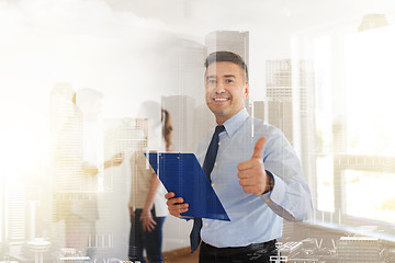 Image showing realtor with clipboard showing thumbs up