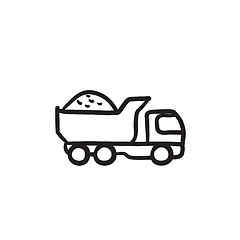 Image showing Dump truck sketch icon.