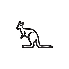 Image showing Kangaroo sketch icon.