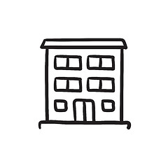 Image showing Residential building sketch icon.