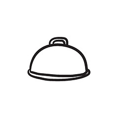 Image showing Restaurant cloche sketch icon.