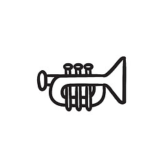 Image showing Trumpet sketch icon.