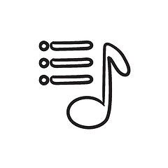 Image showing Musical note sketch icon.