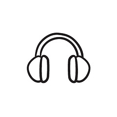 Image showing Headphone sketch icon.