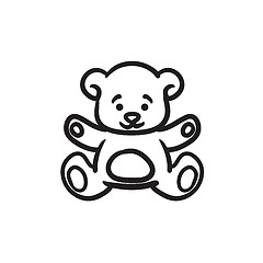 Image showing Teddy bear sketch icon.