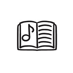 Image showing Music book sketch icon.