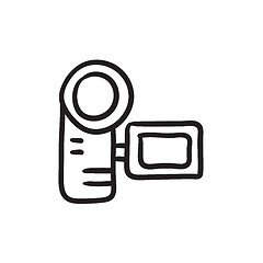 Image showing Digital video camera sketch icon.