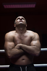 Image showing kickboxer with arms crossed