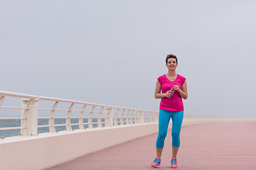 Image showing young woman after a successful training run