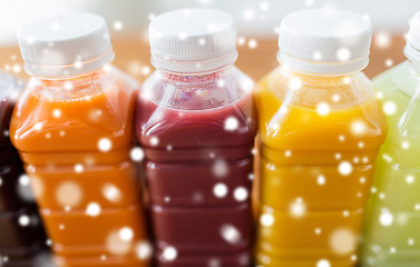 Image showing bottles with different fruit or vegetable juices