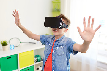 Image showing boy in virtual reality headset or 3d glasses